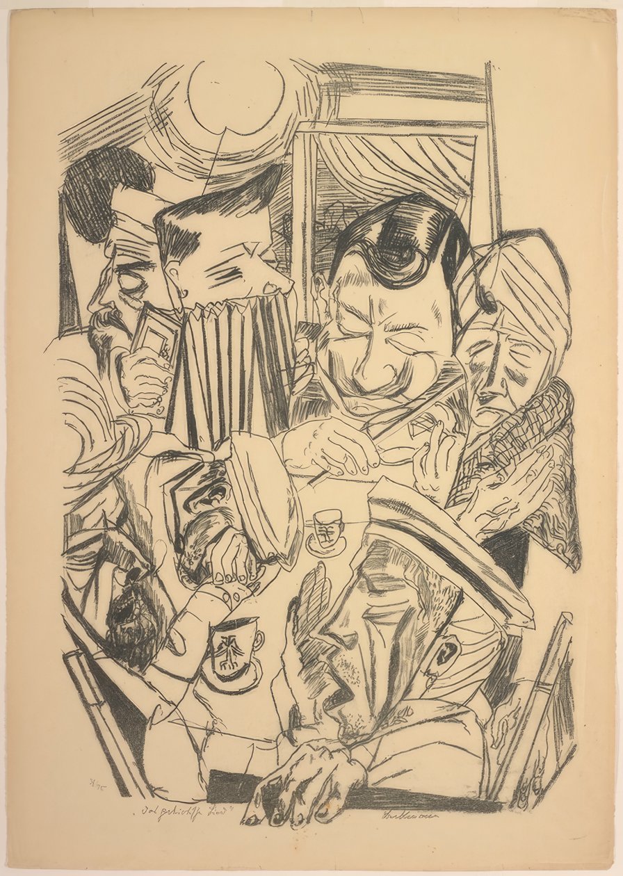 Das patriotische Lied, Platte neun aus Die Hölle von Max Beckmann