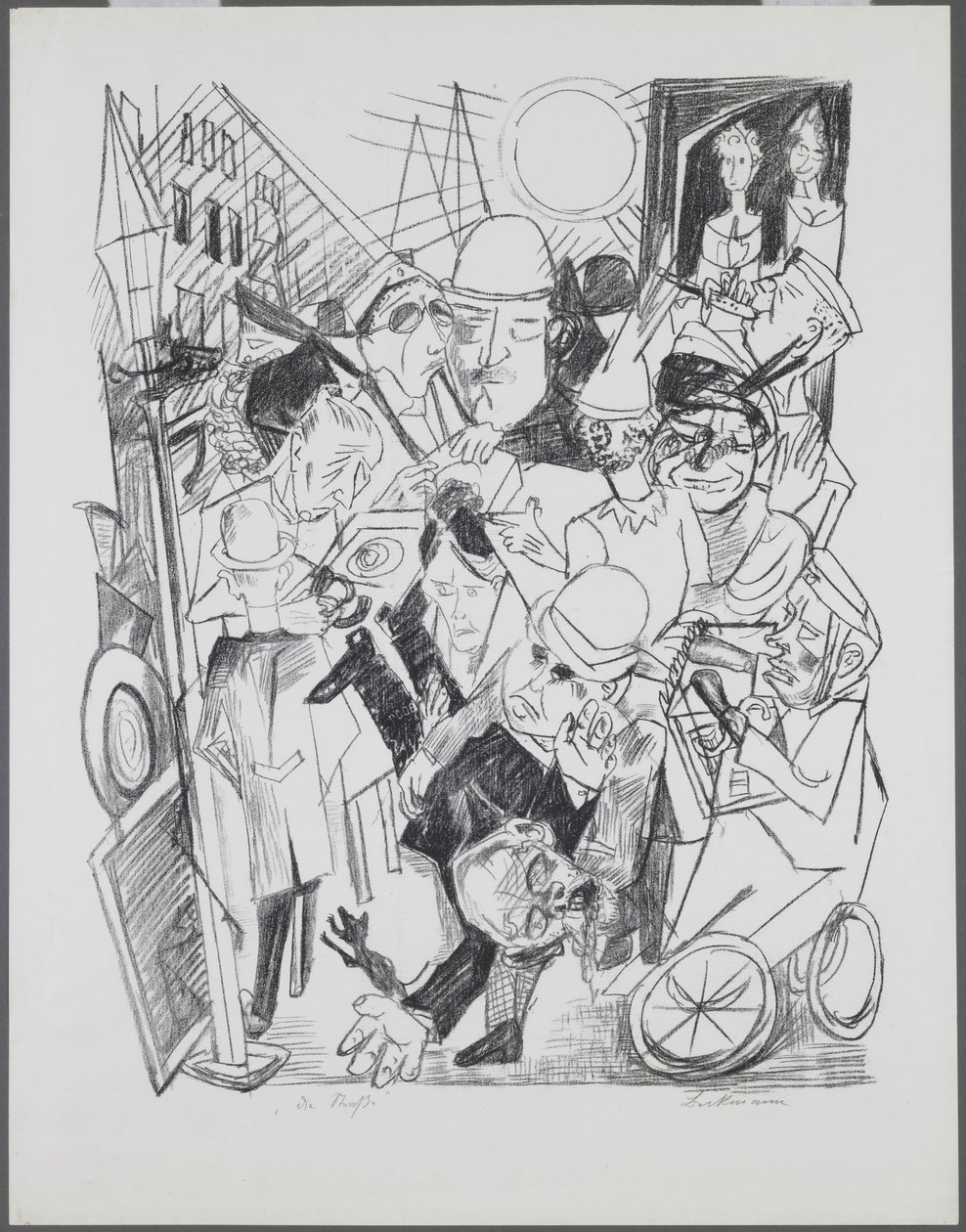 Die Straße, Platte 3 aus dem Portfolio „Hölle“ von Max Beckmann