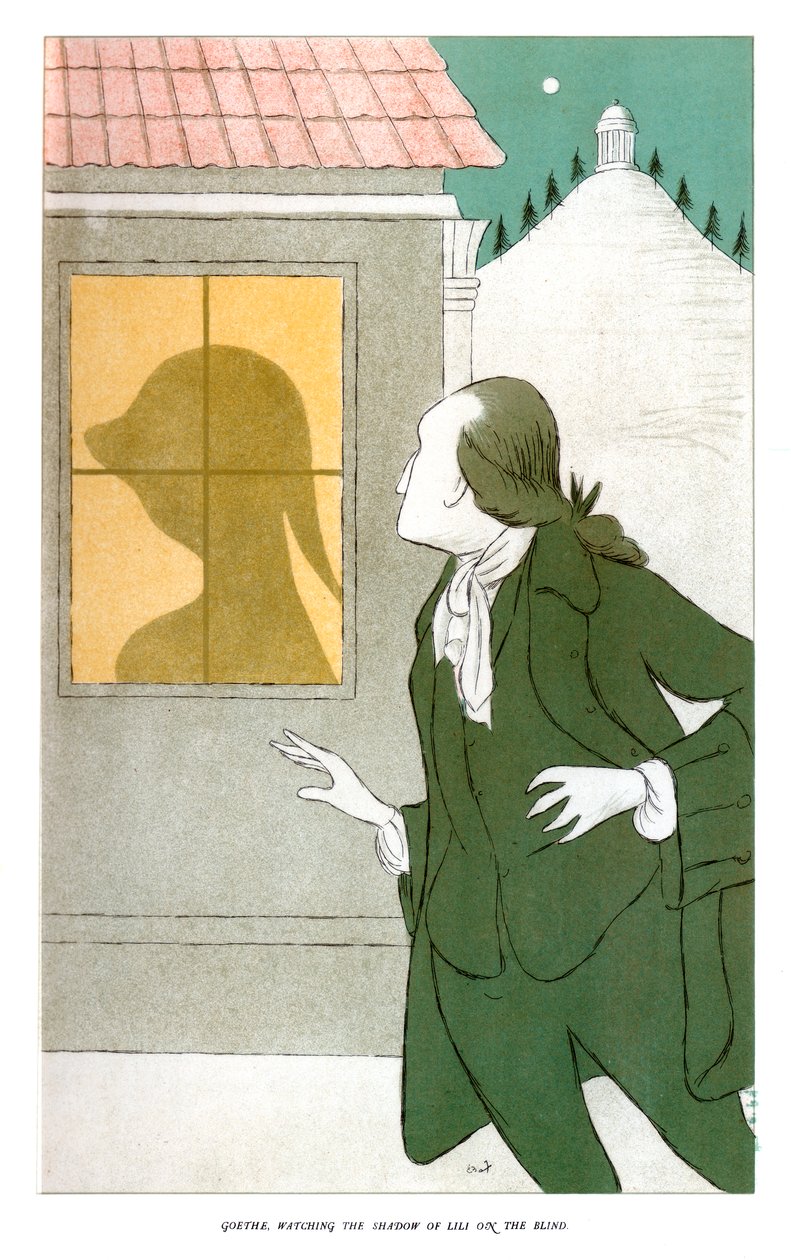 Goethe beobachtet den Schatten von Lili auf der Jalousie, 1904 von Henry Maximilian Beerbohm