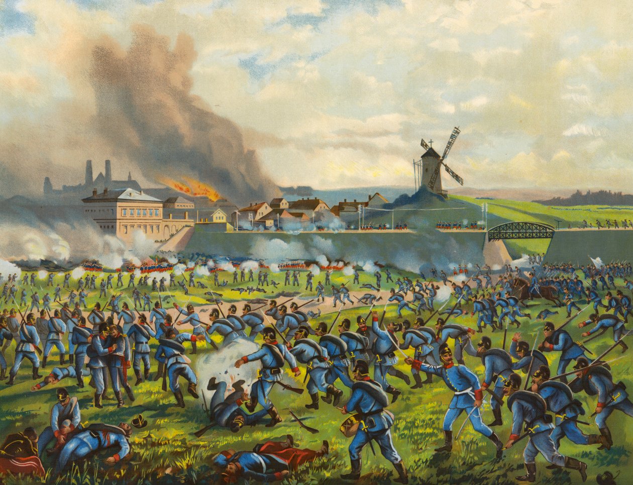Deutsche Infanterie greift Orléans an von Max Henze-Dassau