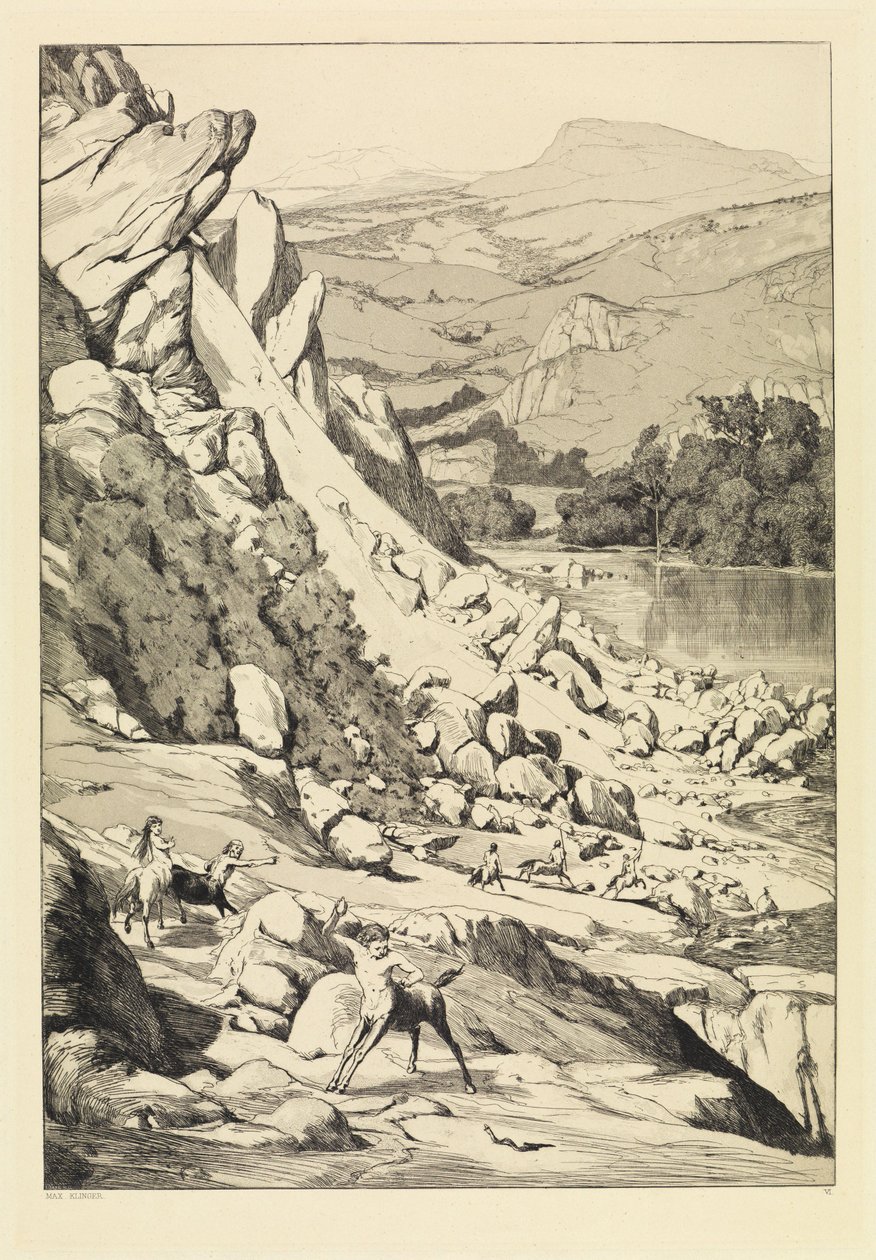 Bergsturz (Intermezzi, Opus IV, Blatt 6) von Max Klinger