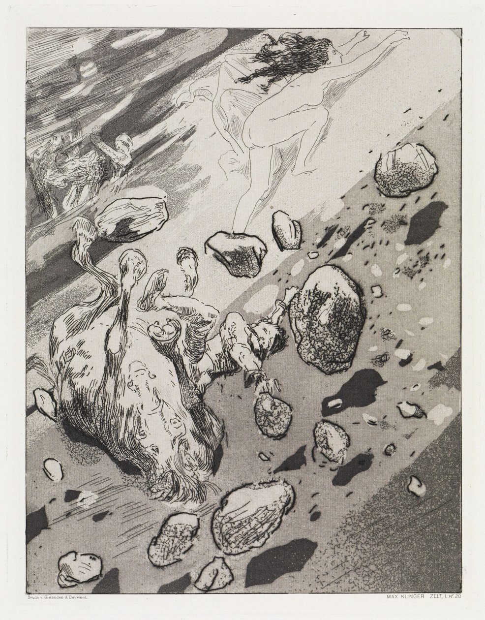 Bergsturz (Zelt, Opus XIV, 1. Teil, Nr. 20) von Max Klinger