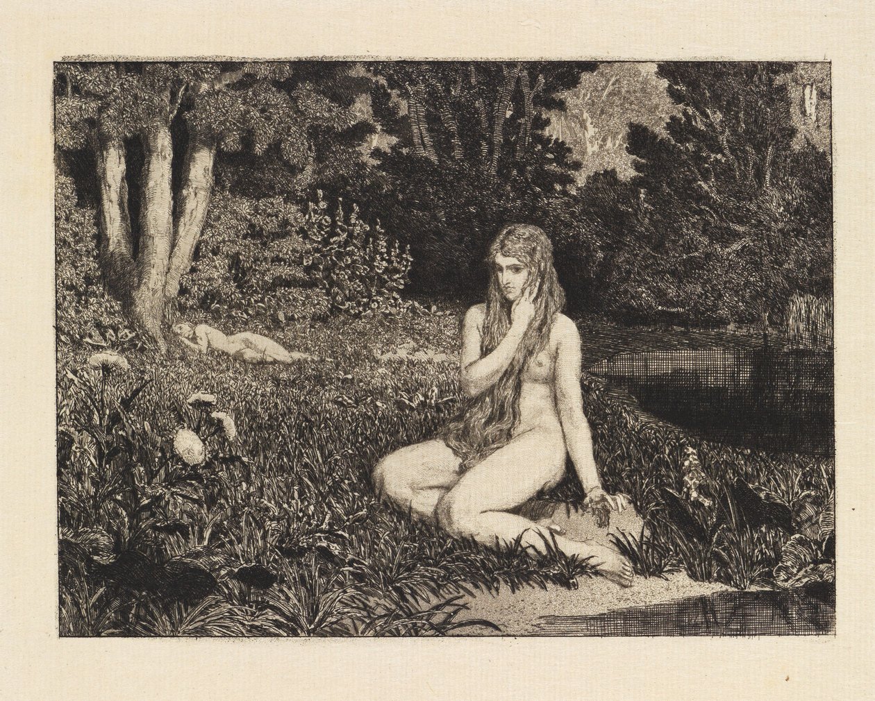 Eva (Eva und die Zukunft, Opus III, Blatt 1) von Max Klinger