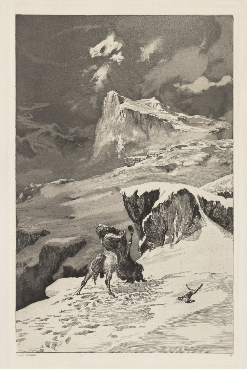 Intermezzi, Opus IV, Bl. 5: Kämpfende Zentauren von Max Klinger
