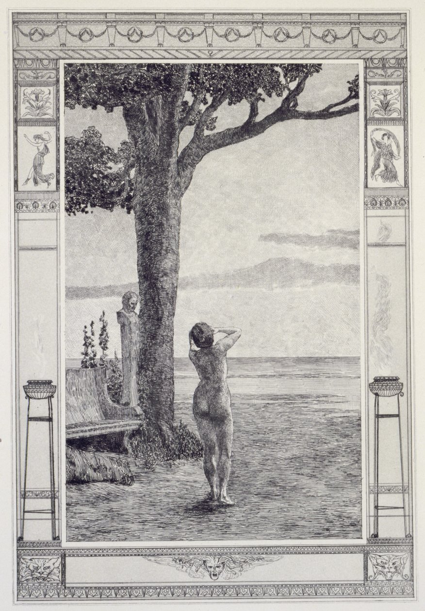 Psyche Verlassen, Platte 22 aus der Serie „Cupid und Psyche: Opus V“ von Max Klinger