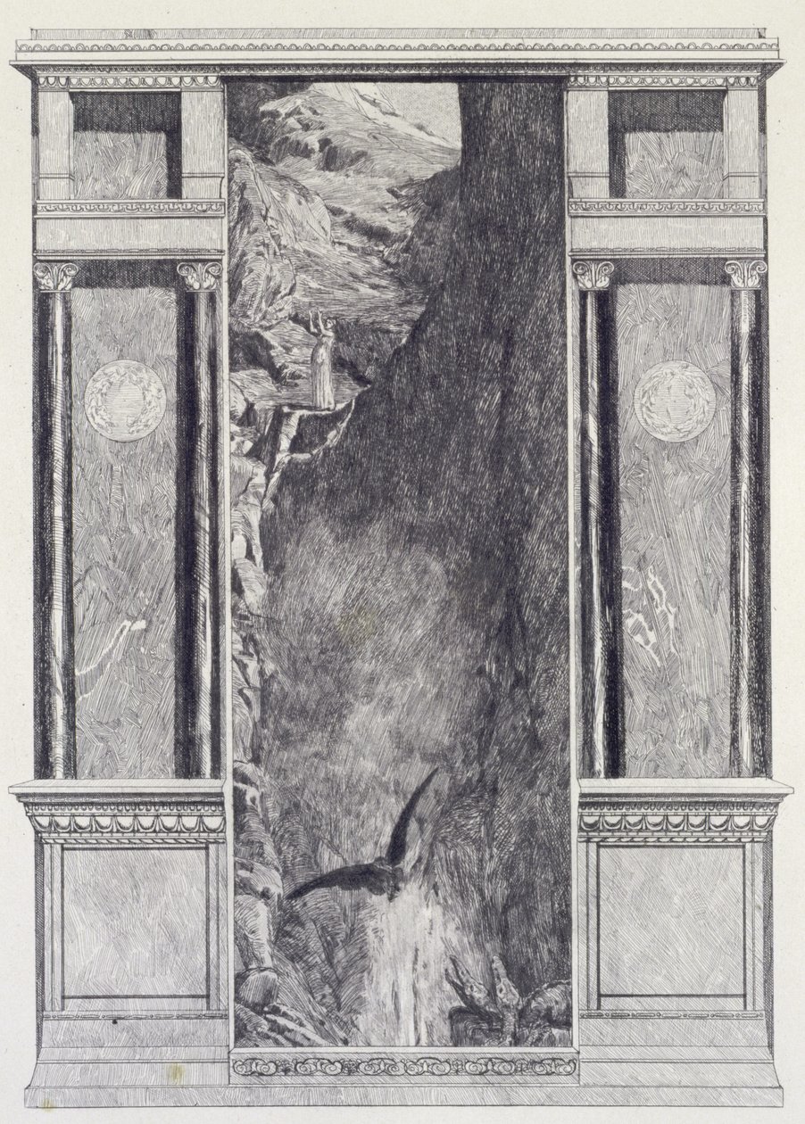 Psyche und Jupiters Adler, Tafel 37 aus der Serie „Cupid und Psyche: Opus V“ von Max Klinger