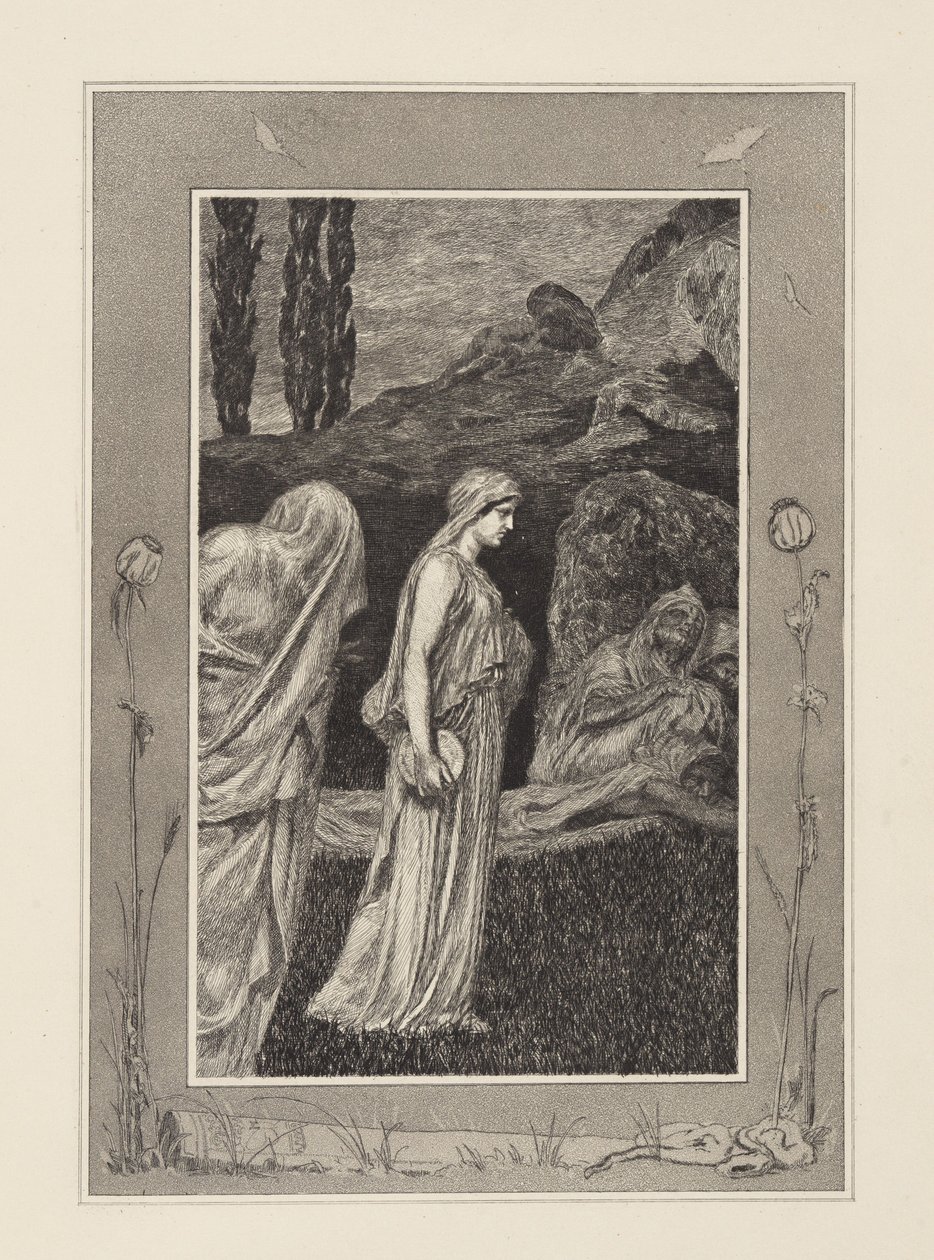 Psyche im Tartarus (Amor und Psyche, Opus V, Blatt 39) von Max Klinger