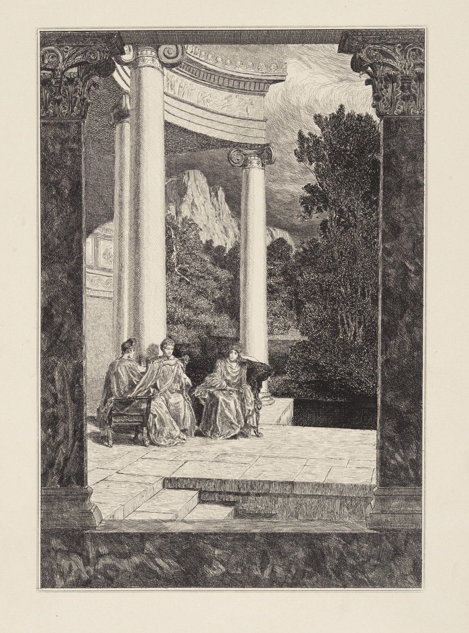 Psyche und ihre Schwestern (Amor und Psyche, Opus V, Blatt 18) von Max Klinger