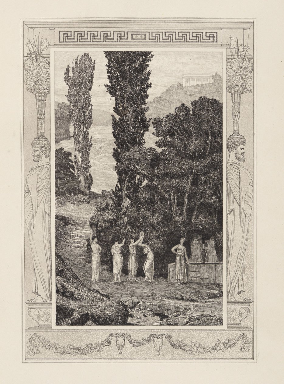 Psyche wandernd (Amor und Psyche, Opus V, Blatt 28) von Max Klinger