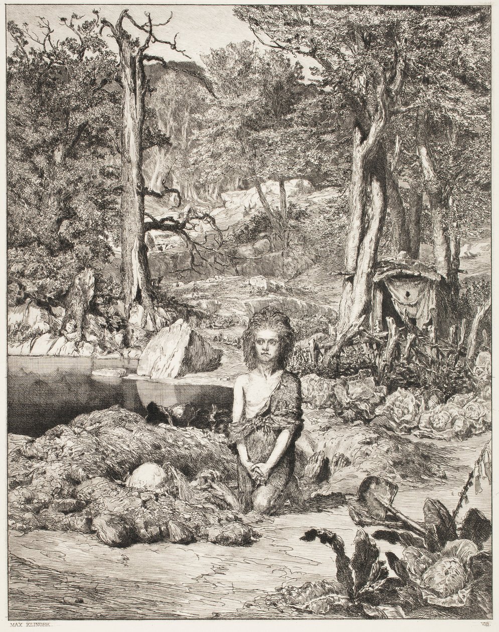 Simplicius am Grab des Einsiedlers von Max Klinger