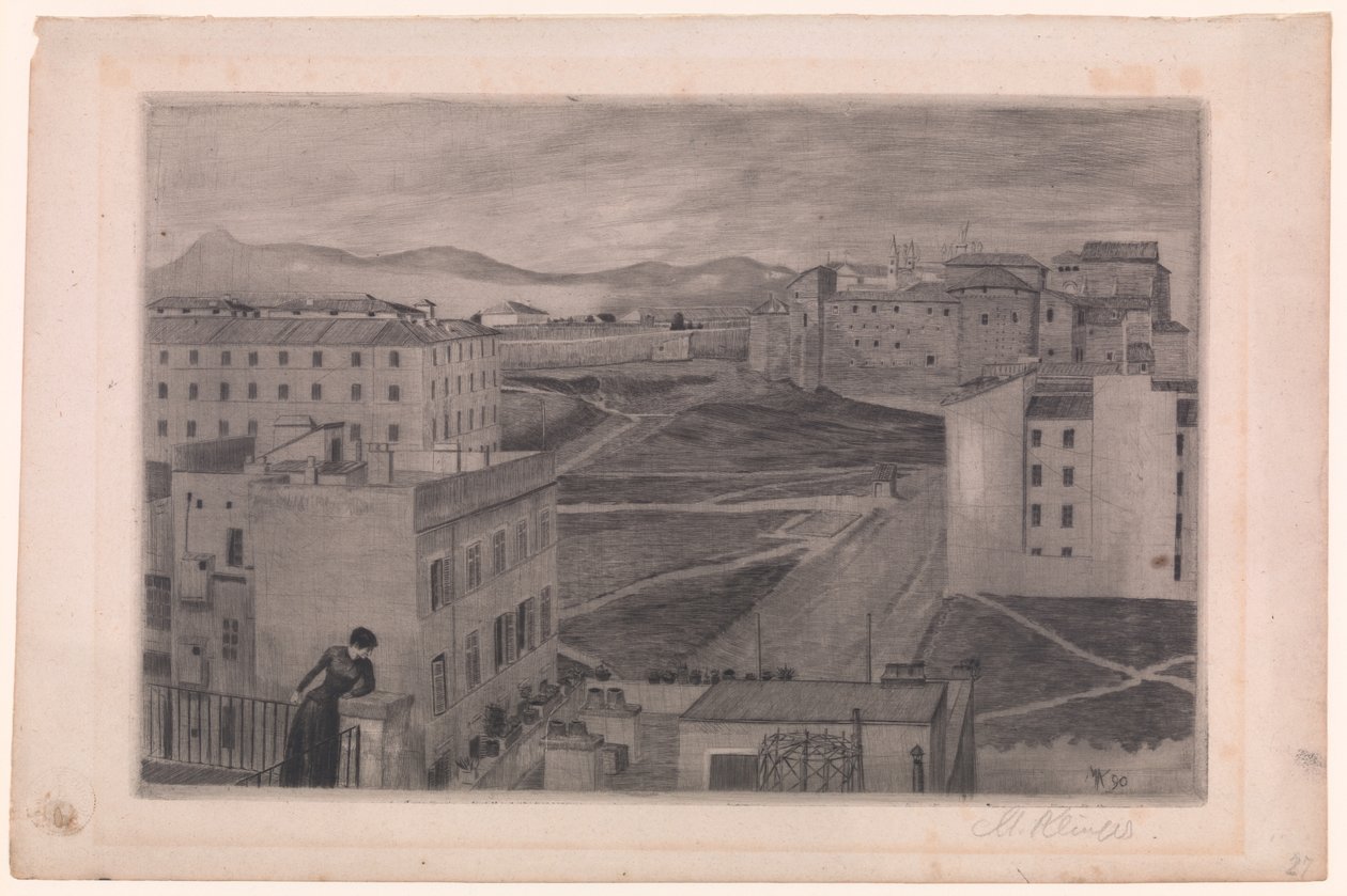Blick aus dem Atelierfenster des Künstlers, Rom von Max Klinger