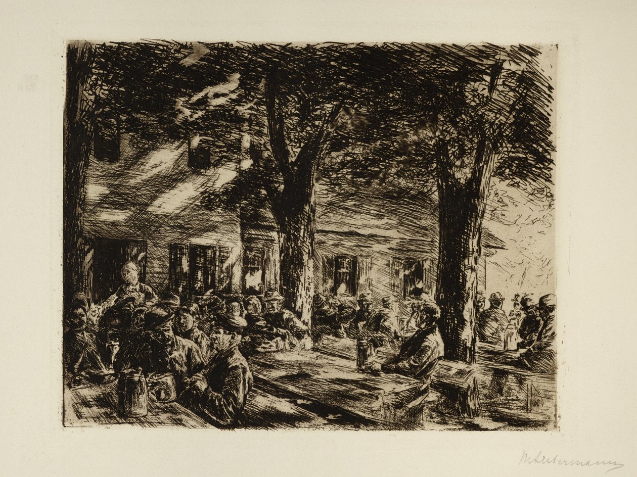 Biergarten in Brannenburg bei Rosenheim von Max Liebermann