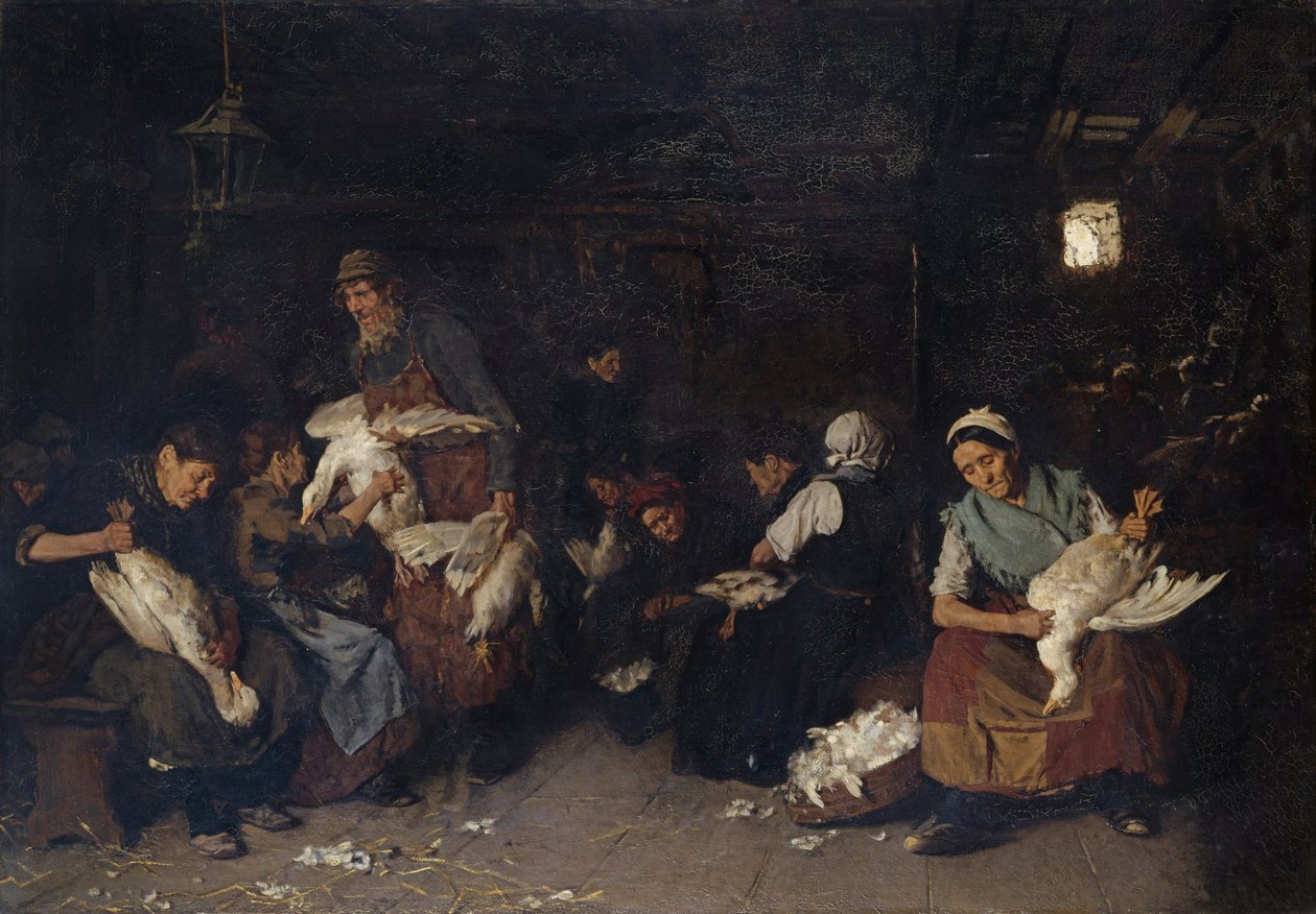 Frauen rupfen Gänse von Max Liebermann