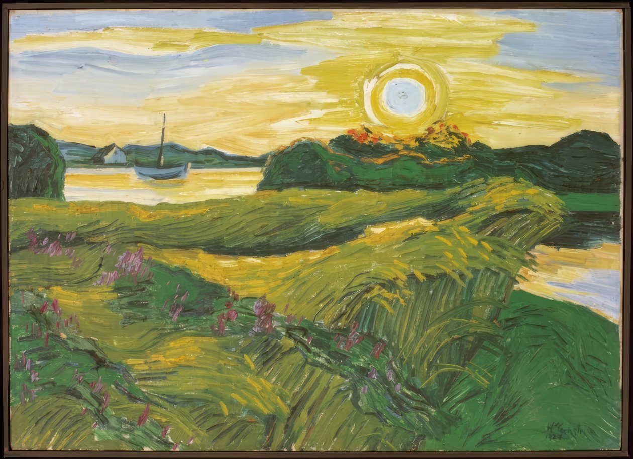 Feld mit Wicken – abends von Max Pechstein