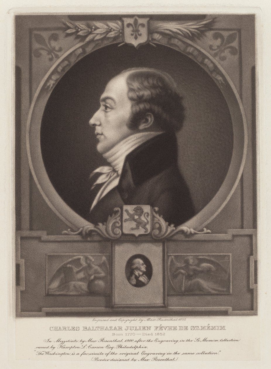 Charles Balthazar Julien Févret de Saint-Mémin von Max Rosenthal, after Charles B. J. Févret de Saint Mémin