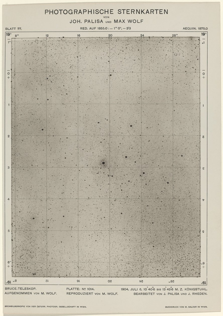 Photographische Sternkarten 6. Juli 1904, 1649. Schöpfer: Max Wolf, Johann Palisa von Max Wolf, Johann Palisa