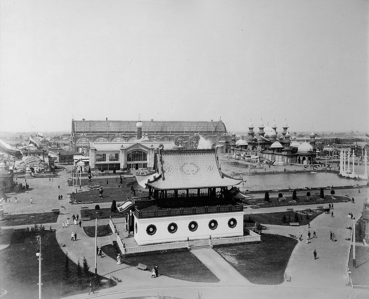 Gesamtansicht, die All-Russische Ausstellung, Nischni Nowgorod, Russland, 1896 von Maxim Dmitriev