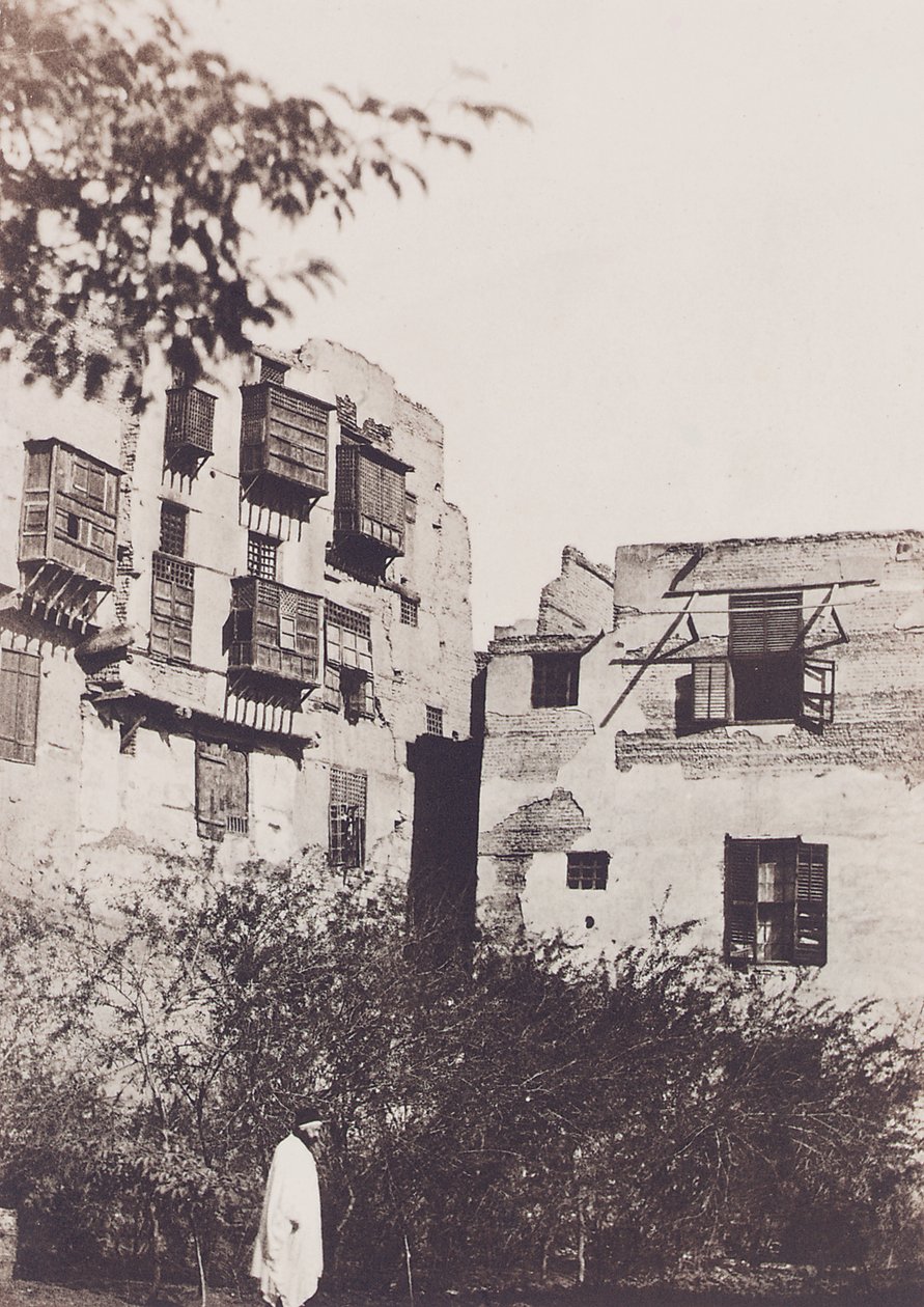 Kairo, Haus und Garten im französischen Viertel, mit Gustave Flaubert, 1850 von Maxime Du Camp