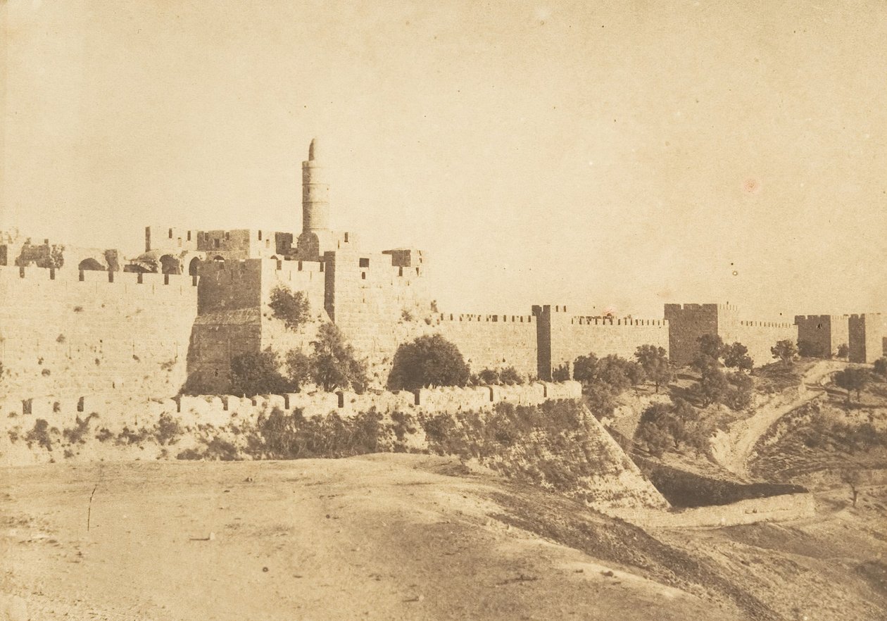 Château de David Daoud Kalessy und Mauern von Jerusalem von Maxime Du Camp