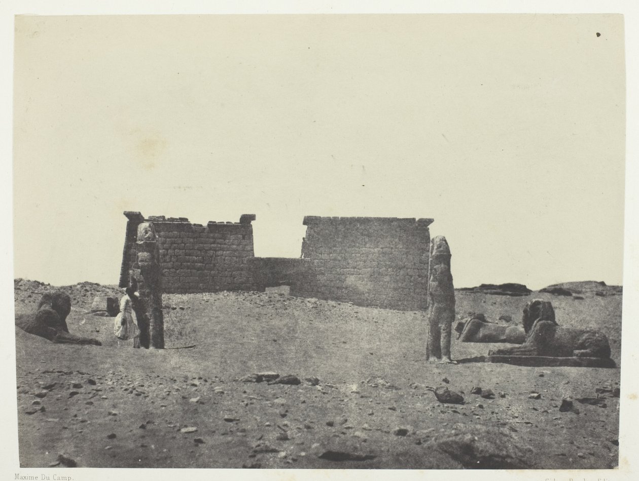 Hémi-Spéos De Séboua, Drômos; Nubien, Tafel 97 aus dem Album "Ägypten, Nubien, Palästina und Syrien" (1852) von Maxime Du Camp
