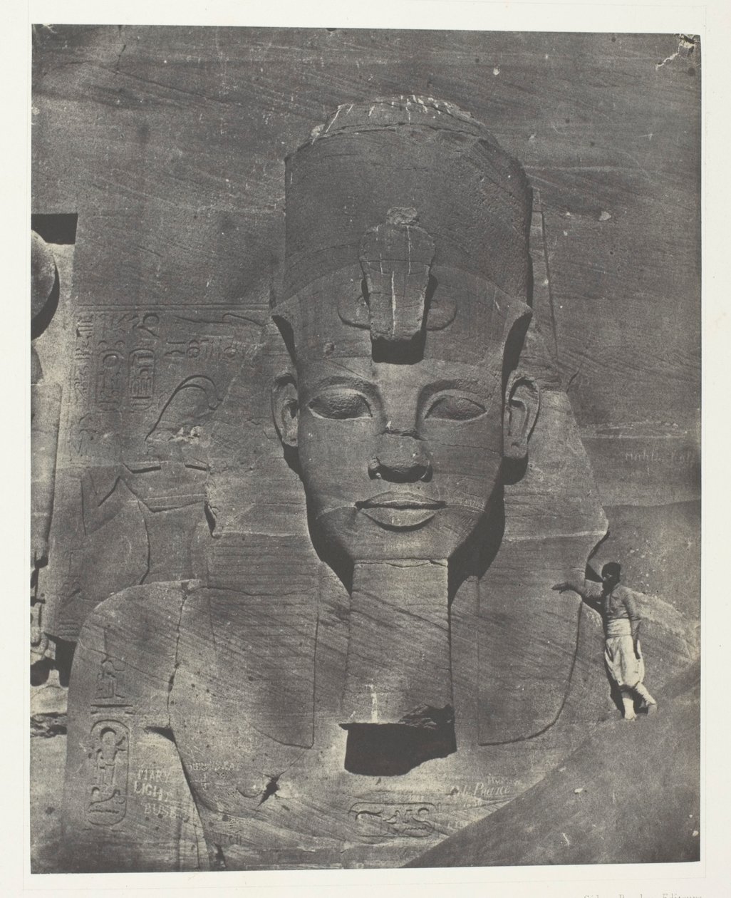 Ibsamboul, Mittlerer Koloss (Begraben) des Spéos von Phrè Nubien, Palästina und Syrien, Platte 106 aus dem Album "Ägypten, Nubien, Palästina und Syrien" (1852) von Maxime Du Camp