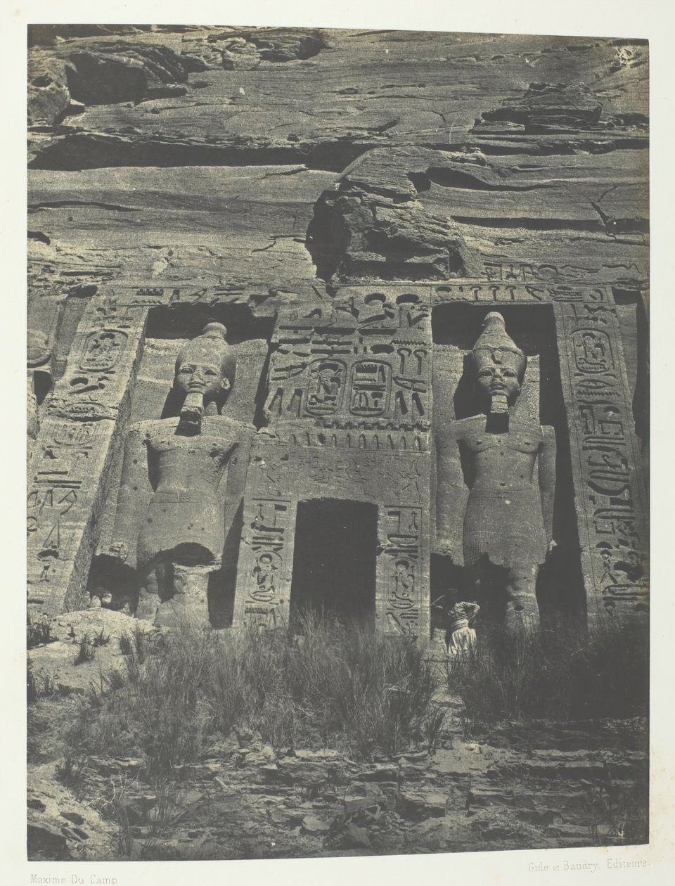 Ibsamboul, Eingang des Speos von Hathor, Nubien, 1849-51, gedruckt 1852 von Maxime Du Camp
