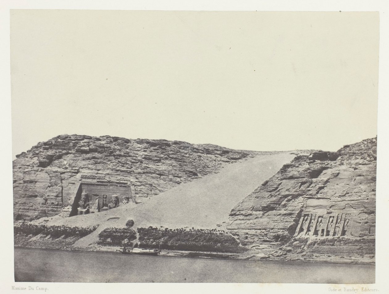 Ibsamboul, Die zwei Spéos; Nubien, Tafel 101 aus dem Album "Ägypten, Nubien, Palästina und Syrien" (1852) von Maxime Du Camp