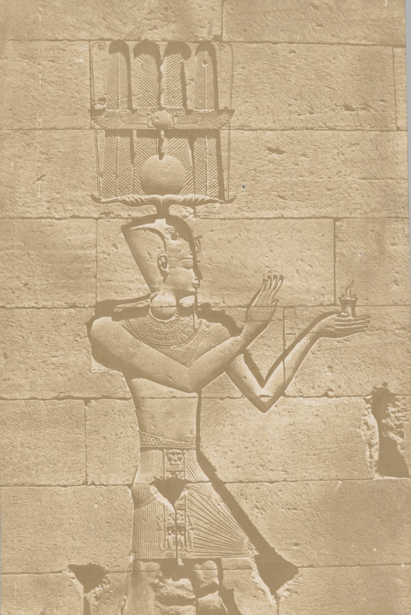 Kalabscheh, Skulptur der hinteren Fassade des Tempels, 1849-51 von Maxime Du Camp