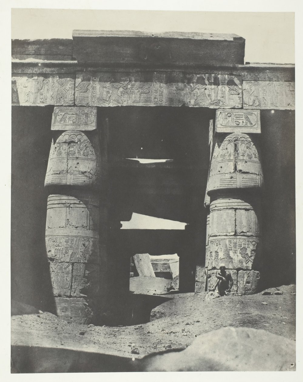 Karnak, Portikus des Tempels von Khons, Theben, 1849-51, gedruckt 1852 von Maxime Du Camp