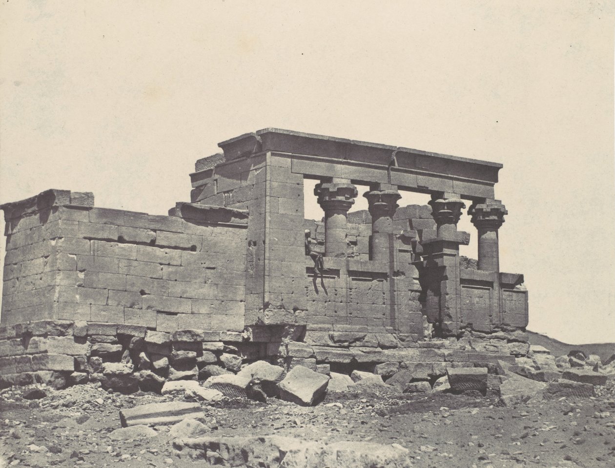 Nubien. Tempel von Debod. Parembole aus der Reiseroute von Antoninus, 1850 von Maxime Du Camp