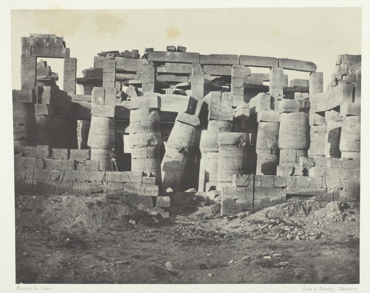 Palais de Karnak, Hypostylensaal von Norden, Theben, 1849-51, gedruckt 1852 von Maxime Du Camp