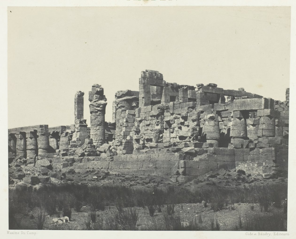 Palast von Karnak, Hypostylhalle, aufgenommen aus dem Nordostwinkel, Theben, 184951, gedruckt 1852 von Maxime Du Camp