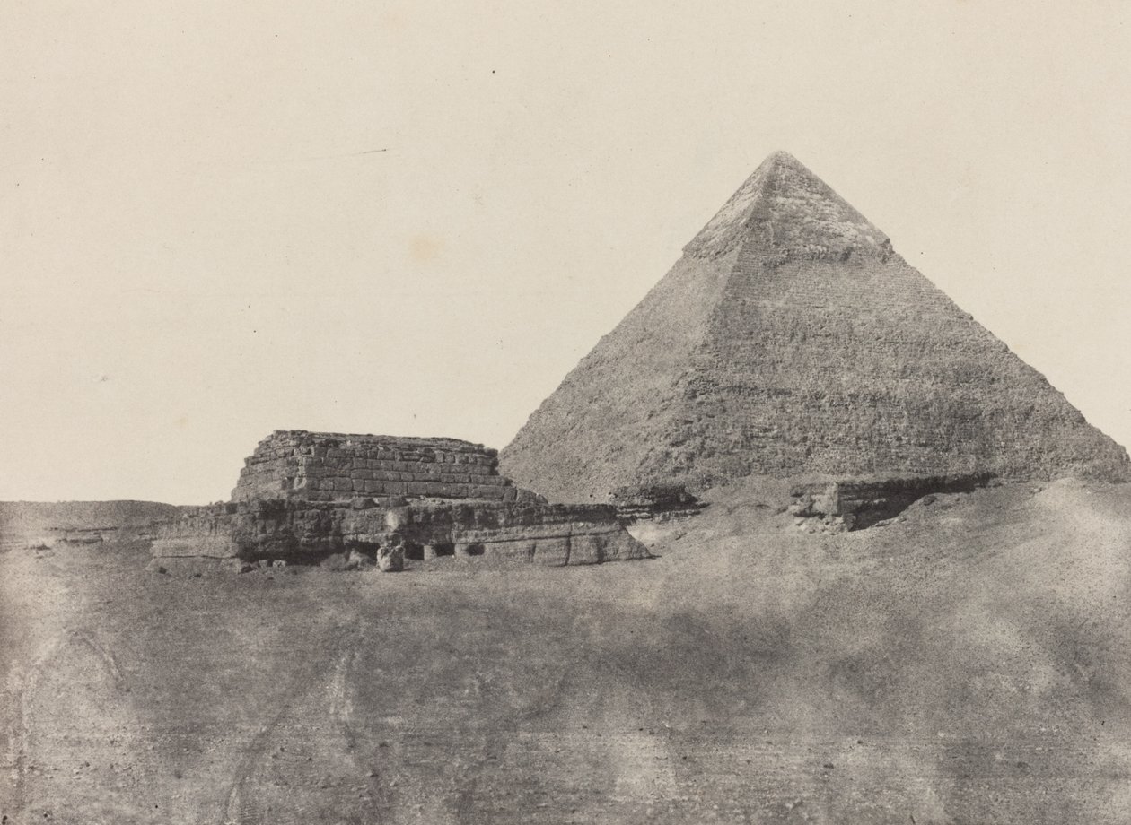 Pyramide von Chephren, Mittleres Ägypten, Tafel 10 aus dem Album „Ägypten, Nubien, Palästina und Syrien“ (1852) von Maxime Du Camp