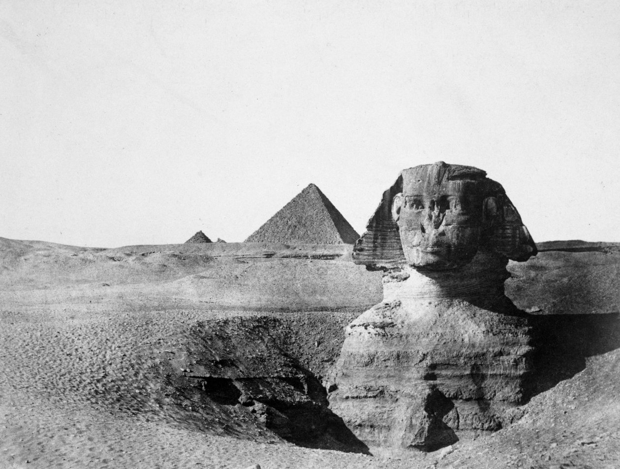 Die Große Sphinx und die Pyramiden von Gizeh, Ägypten von Maxime Du Camp