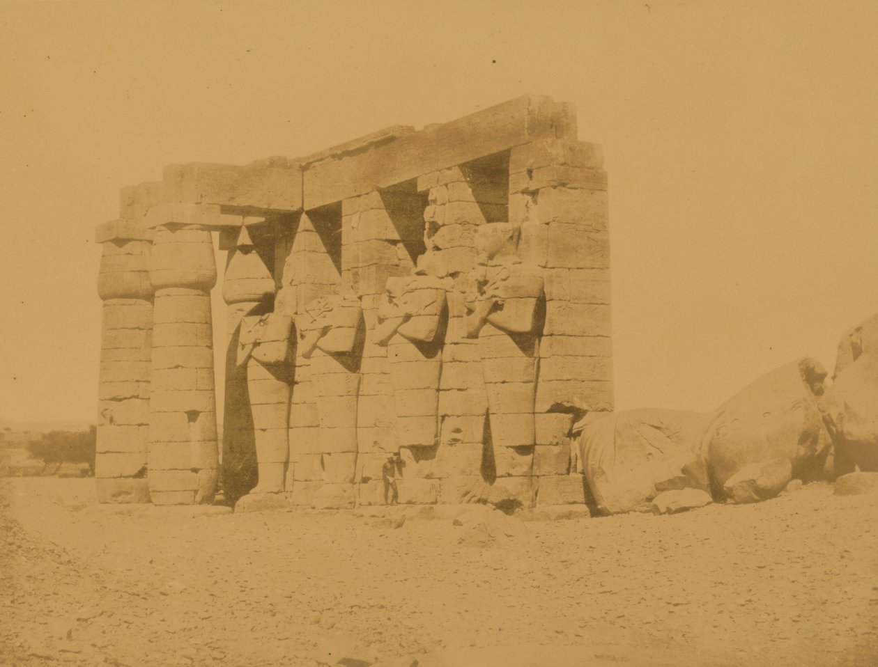 Theben; Portikus des Rhamepeum (Grab des Osymandias), Gournah von Maxime Du Camp