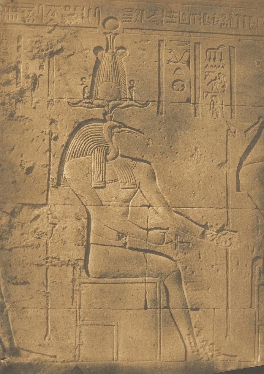 Thot Ibiocéphale Gott der Briefe in Philae, April 1850 von Maxime Du Camp
