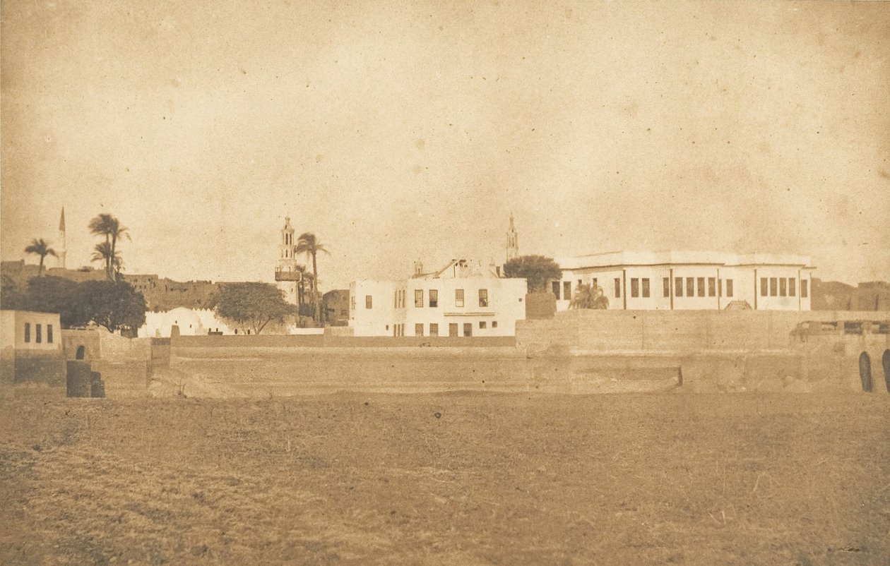 Vue de Syout - Palais du Pacha, 1850 von Maxime Du Camp