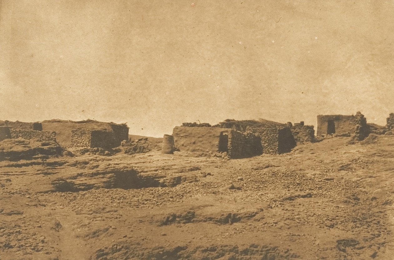 Ansicht des Dorfes Abou-hor, Tropic of Cancer, April 1850 von Maxime Du Camp