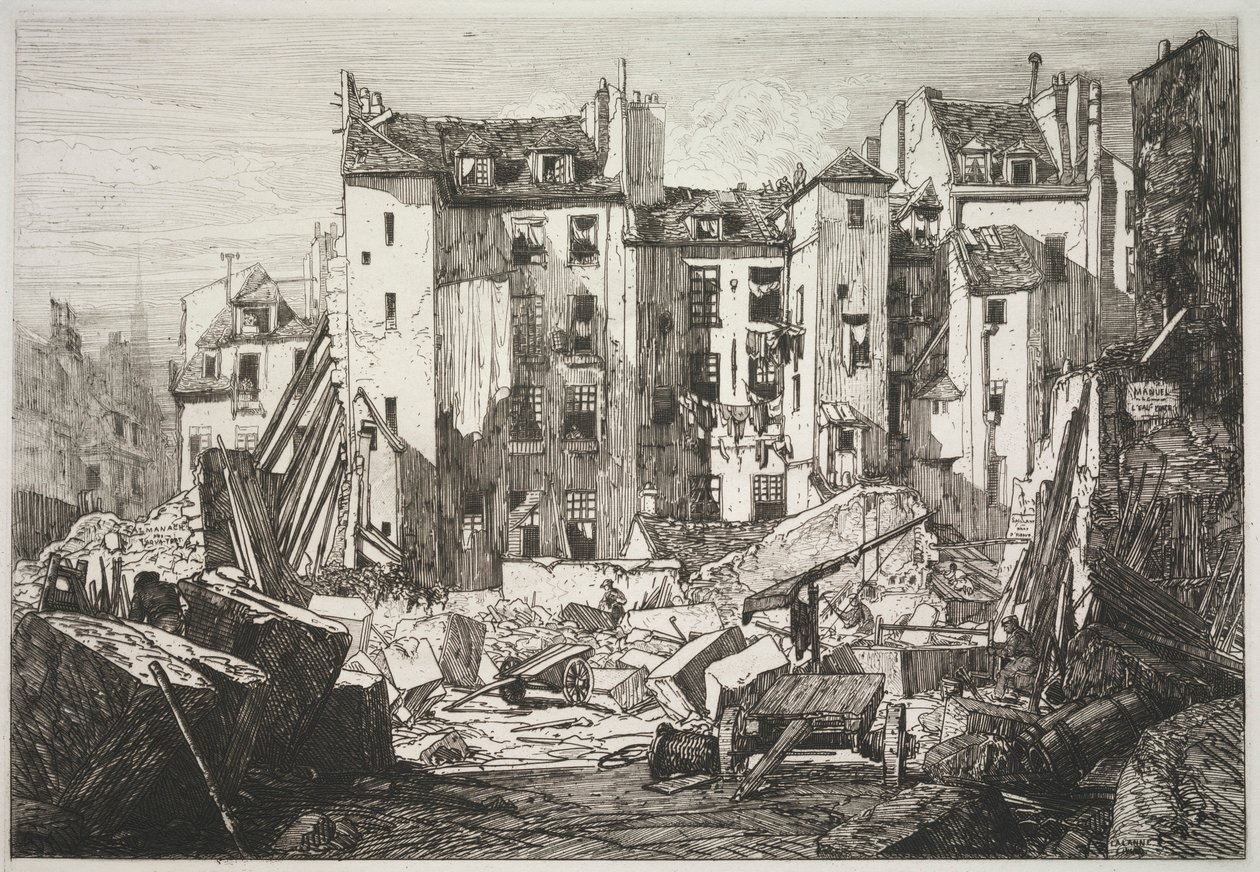 Abriss für die Eröffnung der Rue des Écoles, 1862 von Maxime Lalanne