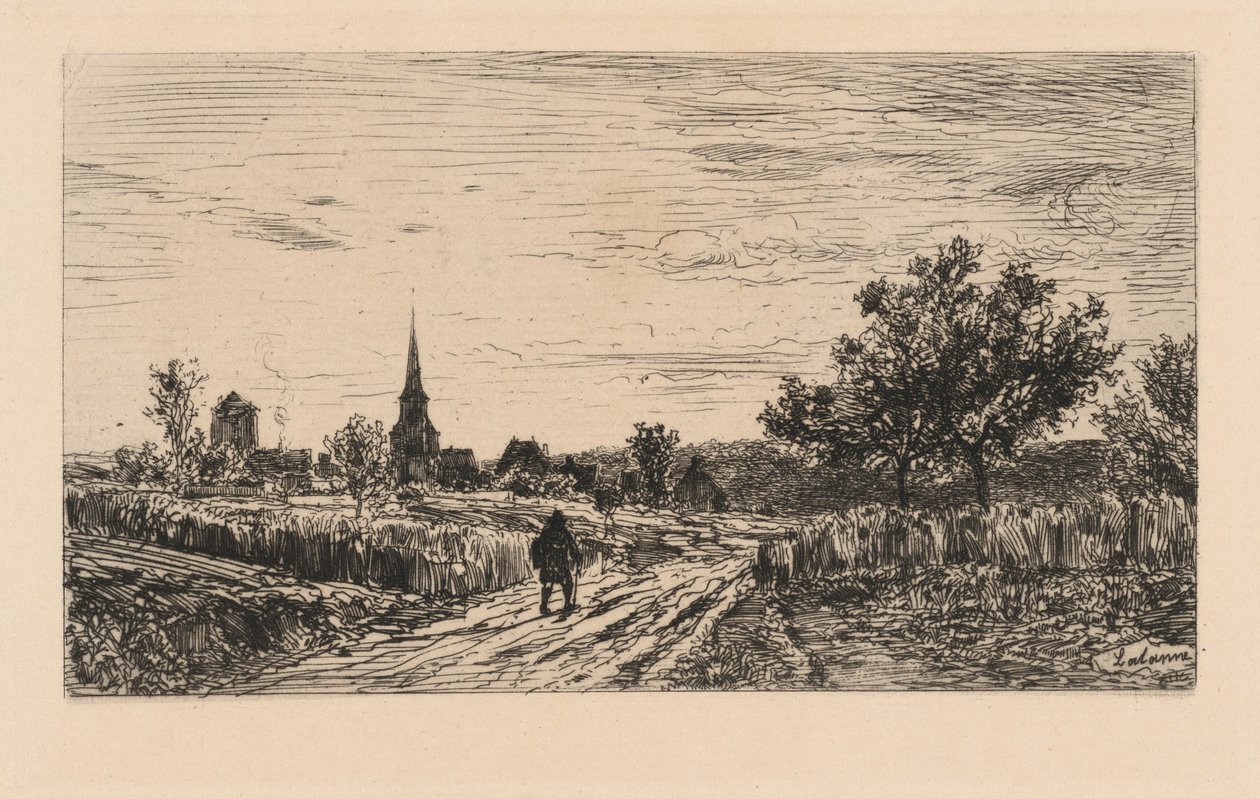 Abendlandschaft (Rückkehr zur Unterkunft) von Maxime Lalanne