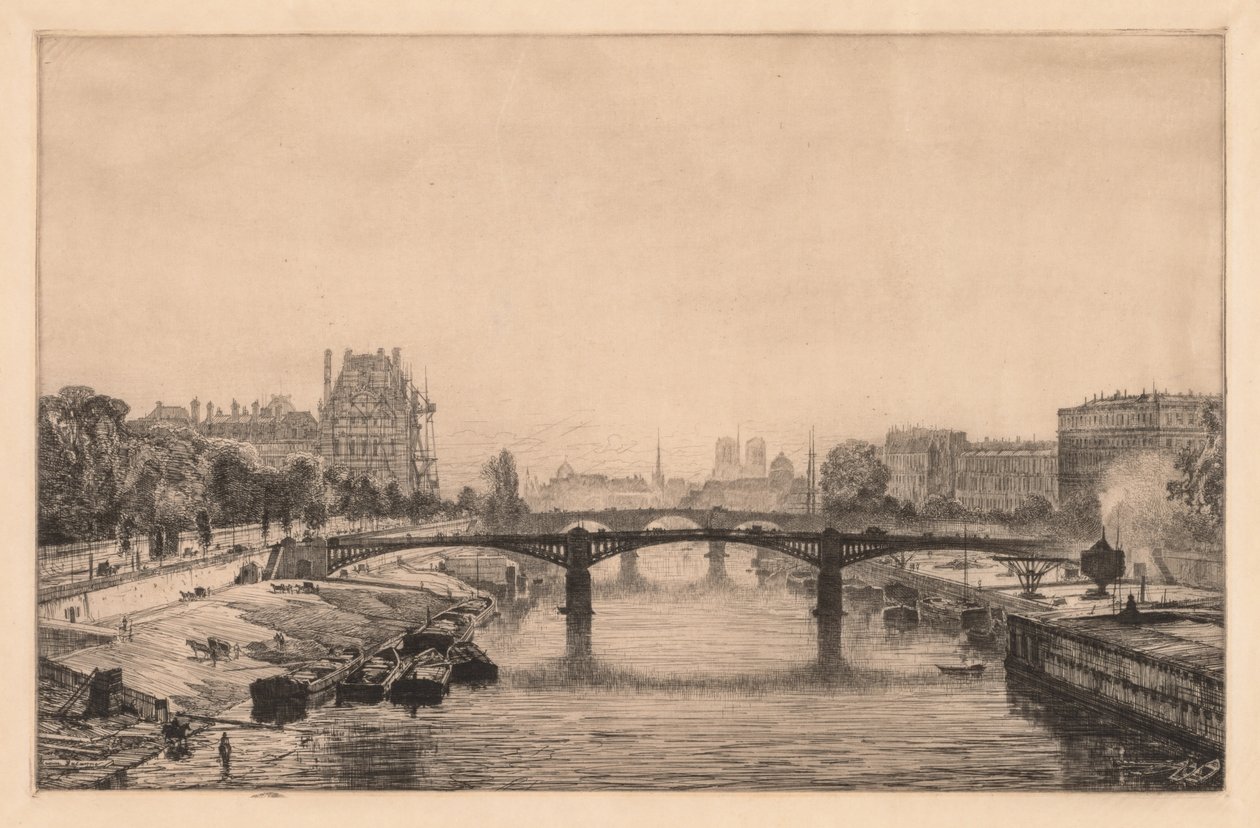 Paris, Blick von der Concorde-Brücke, 1866 von Maxime Lalanne