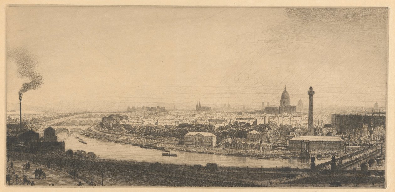 Paris im Jahr 1867: Blick vom Trocadéro von Maxime Lalanne