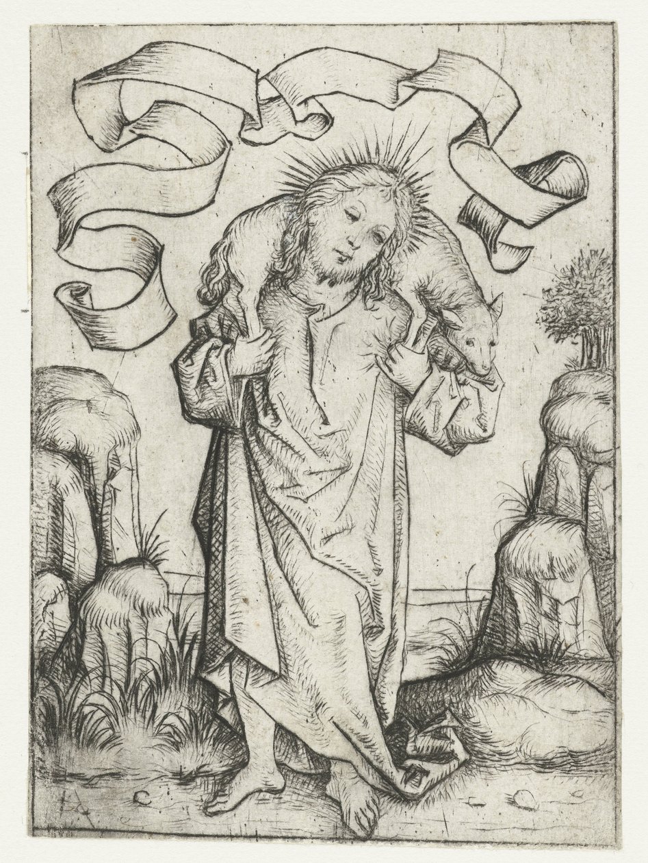Christus als der gute Hirte von Meester van het Amsterdamse Kabinet
