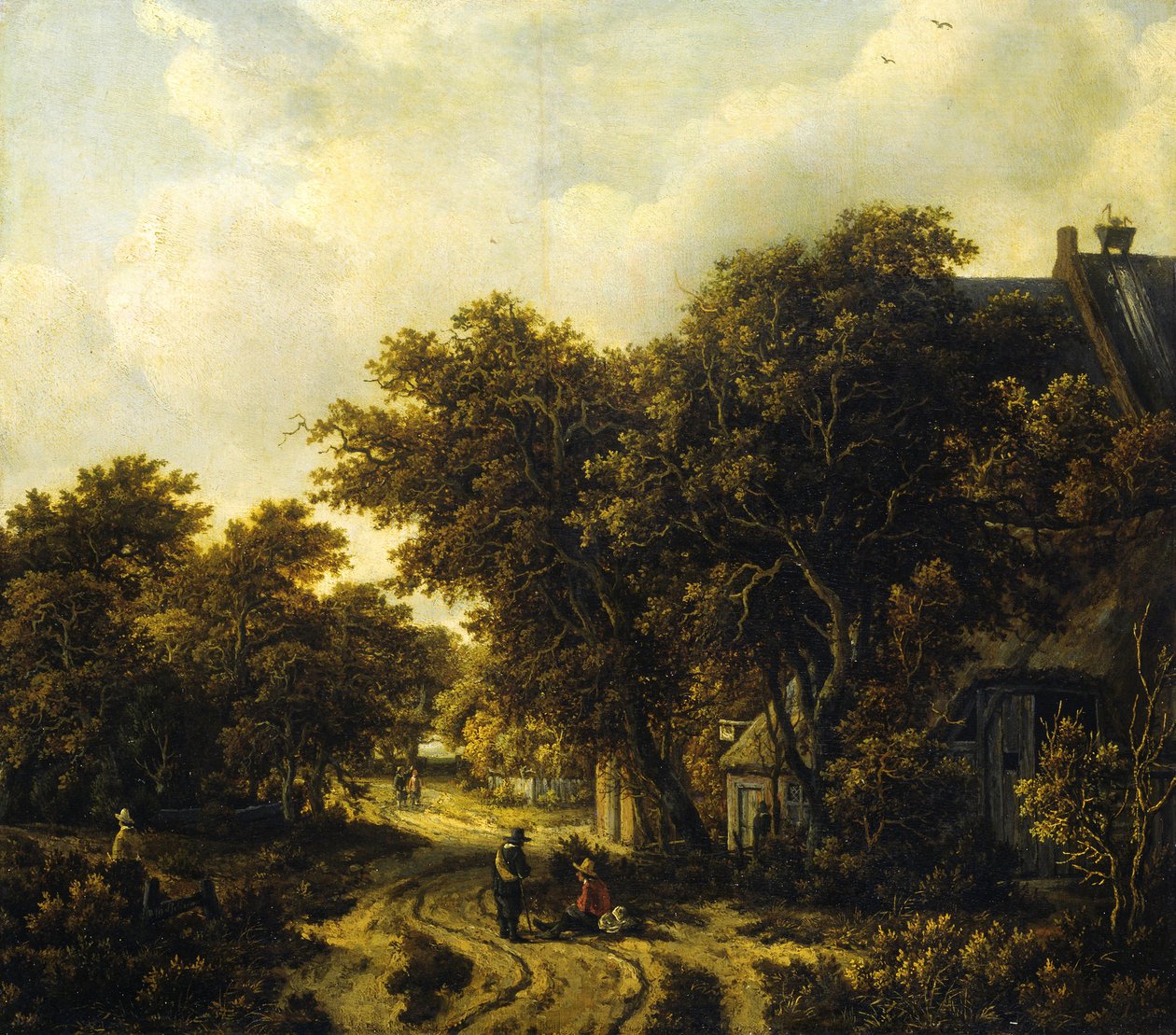 Landschaft mit Wirtshaus von Meindert Hobbema