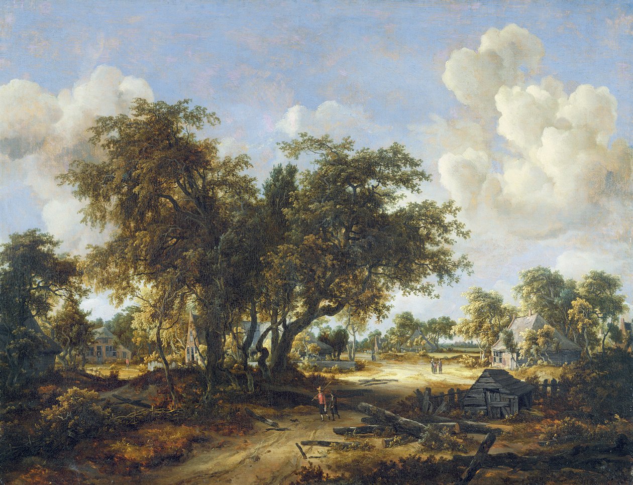 Waldlandschaft mit Hütten, 1665 von Meindert Hobbema