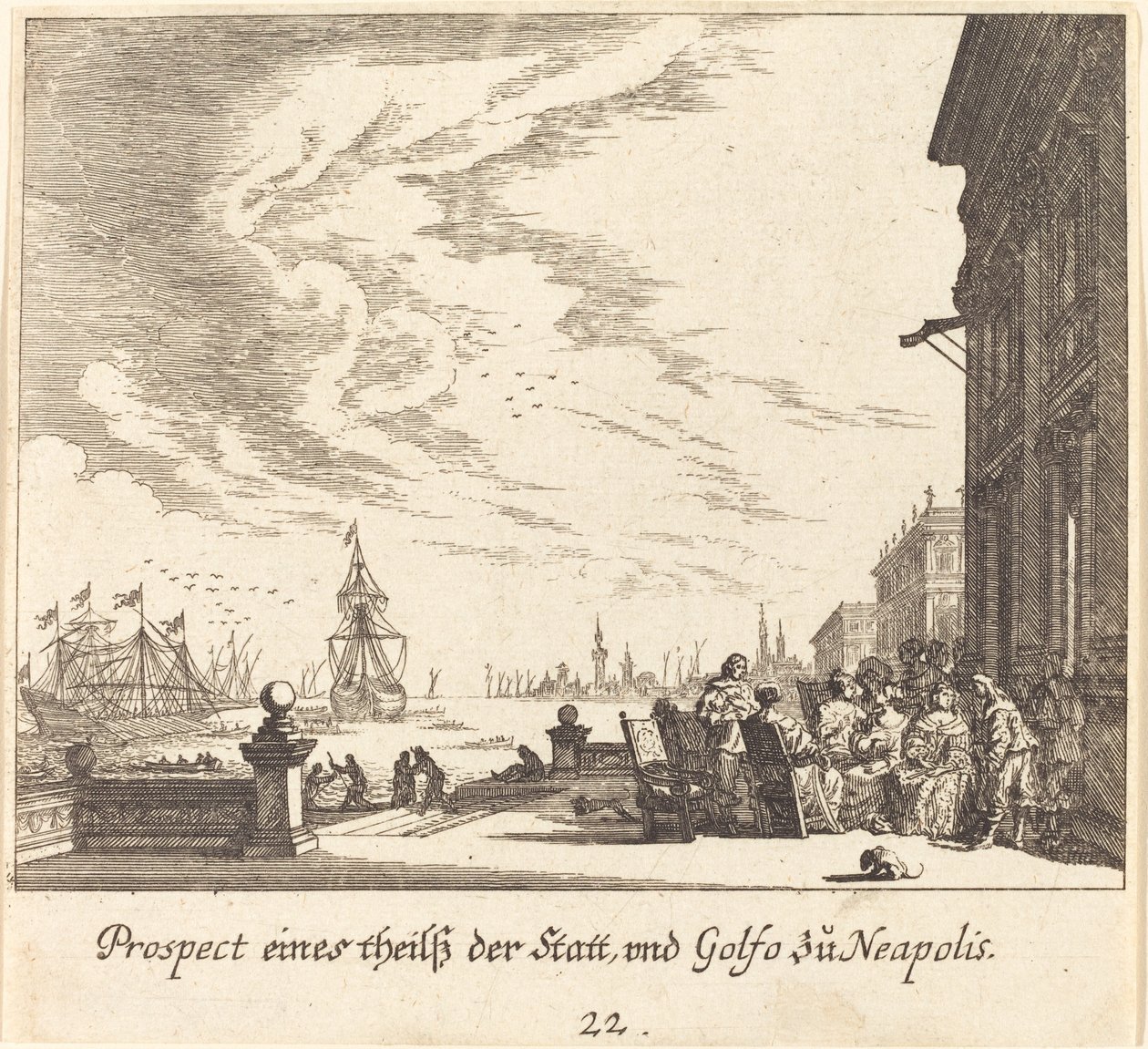 Blick auf den Golf von Neapel von Melchior Küsel after Johann Wilhelm Baur