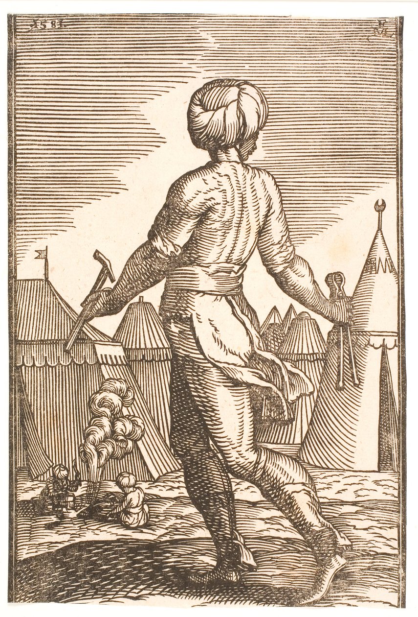 Ein Schmied von hinten in einem Lager gesehen von Melchior Lorck