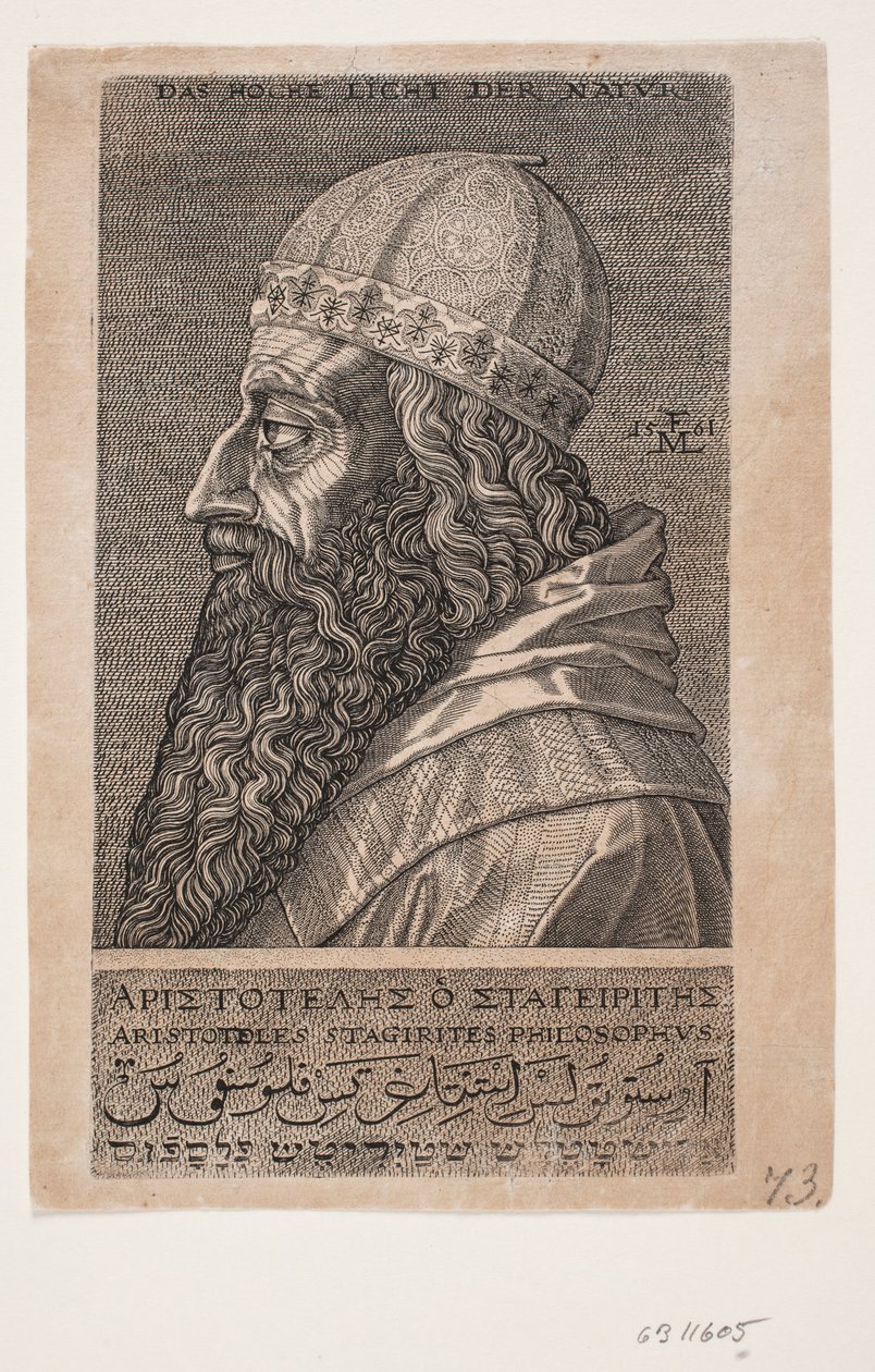 Aristoteles, Halbporträt, Profil nach links von Melchior Lorck