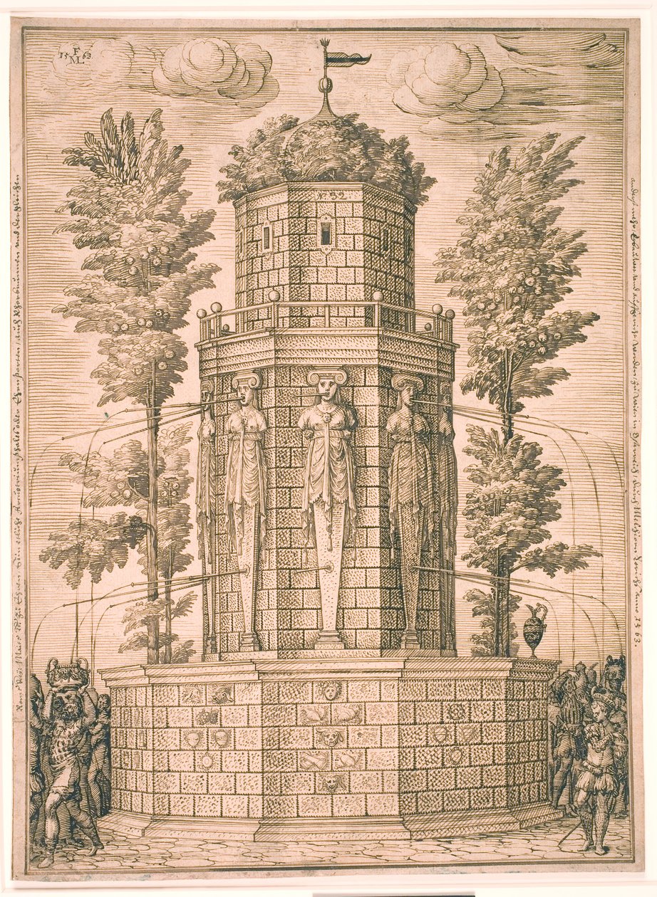 Brunnen mit Karyatiden von Melchior Lorck