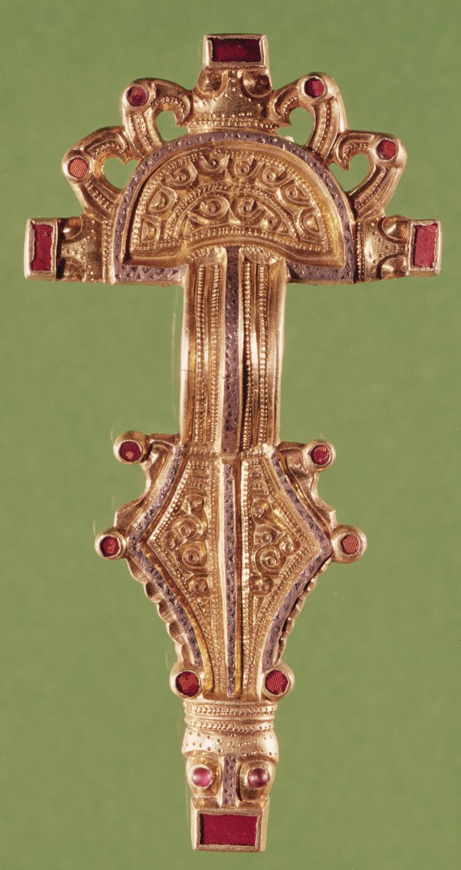 Fibel mit Vogelköpfen mit spitzen Schnäbeln, aus Douvrend, Seine-Maritime von Merovingian